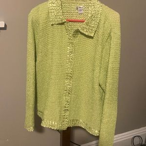 Beautiful Lime green size large Le Pleat shirt.